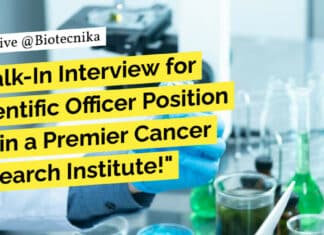 "Walk-In Interview for Scientific Officer Position - Join a Premier Cancer Research Institute!"