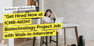 "Get Hired Now at ICMR-NIOH! Biotechnology Project Job with Walk-In-Interview"