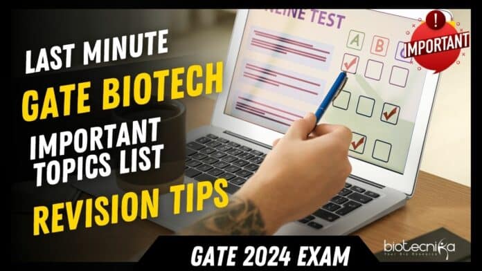 GATE Biotech Revision Topics