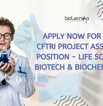 CSIR-CFTRI Biotech Project Associate Job