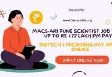 MACS-ARI Pune Scientist Job