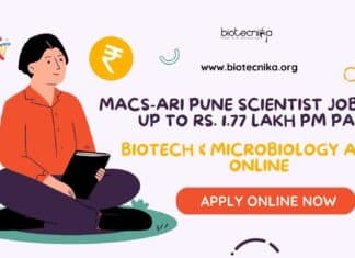 MACS-ARI Pune Scientist Job