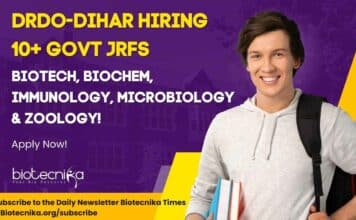 DRDO-DIHAR Govt JRF Jobs