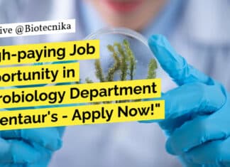 "High-paying Job Opportunity in Microbiology Department at Centaur's - Apply Now!"