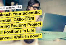 "Unleash Your Scientific Potential: CSIR-CDRI Offering Exciting Project Staff Positions in Life Sciences! Walk-In now!"