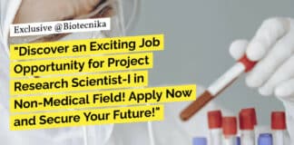 "Discover an Exciting Job Opportunity for Project Research Scientist-I in Non-Medical Field! Apply Now and Secure Your Future!"
