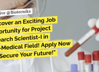 "Discover an Exciting Job Opportunity for Project Research Scientist-I in Non-Medical Field! Apply Now and Secure Your Future!"