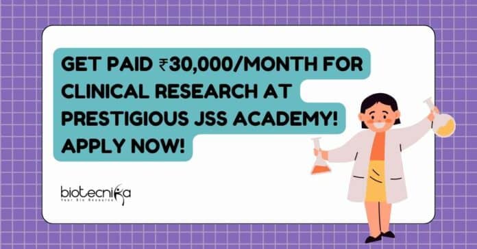 JSS Academy of Higher Education & Research Biotech Clinical Research Job