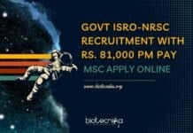 Govt ISRO-NRSC Recruitment