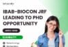 IBAB-Biocon JRF Leading to PhD Opportunity - Life Sciences Apply Now