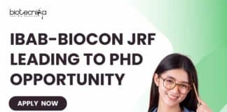 IBAB-Biocon JRF Leading to PhD Opportunity - Life Sciences Apply Now