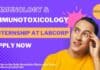 Immunology & Immunotoxicology Internship For Life Sciences at Labcorp – Apply Now! Immunology & Immunotoxicology Internship