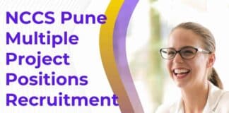 NCCS Pune Multiple Project Positions