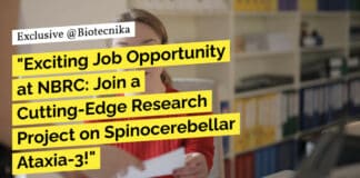 "Exciting Job Opportunity at NBRC: Join a Cutting-Edge Research Project on Spinocerebellar Ataxia-3!"