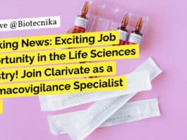Breaking News: Exciting Job Opportunity in the Life Sciences Industry! Join Clarivate as a Pharmacovigilance Specialist Now!