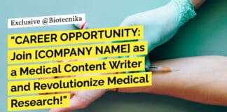 "CAREER OPPORTUNITY: Join [COMPANY NAME] as a Medical Content Writer and Revolutionize Medical Research!"