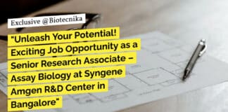 "Unleash Your Potential! Exciting Job Opportunity as a Senior Research Associate – Assay Biology at Syngene Amgen R&D Center in Bangalore"
