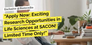 "Apply Now: Exciting Research Opportunities in Life Sciences at SACON! Limited Time Only!"