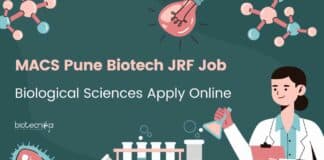 MACS Pune Biotech JRF Job