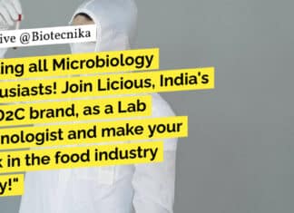 "Calling all Microbiology enthusiasts! Join Licious, India's top D2C brand, as a Lab Technologist and make your mark in the food industry today!"
