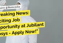 "Breaking News: Exciting Job Opportunity at Jubilant Biosys - Apply Now!"