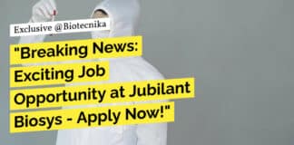 "Breaking News: Exciting Job Opportunity at Jubilant Biosys - Apply Now!"