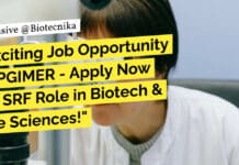 "Exciting Job Opportunity at PGIMER - Apply Now for SRF Role in Biotech & Life Sciences!"