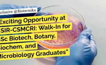 Exciting Opportunity at CSIR-CSMCRI: Walk-In for BSc Biotech, Botany, Biochem, and Microbiology Graduates "Exciting Opportunity at CSIR-CSMCRI: Walk-In for BSc Biotech, Botany, Biochem, and Microbiology Graduates"