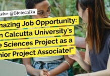 "Amazing Job Opportunity: Join Calcutta University's Life Sciences Project as a Senior Project Associate!"