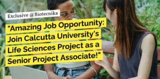 "Amazing Job Opportunity: Join Calcutta University's Life Sciences Project as a Senior Project Associate!"