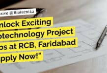 "Unlock Exciting Biotechnology Project Jobs at RCB, Faridabad - Apply Now!"
