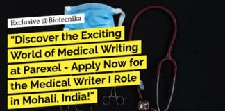 "Discover the Exciting World of Medical Writing at Parexel - Apply Now for the Medical Writer I Role in Mohali, India!"