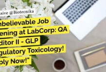 "Unbelievable Job Opening at LabCorp: QA Auditor II - GLP Regulatory Toxicology! Apply Now!"