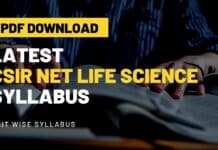 Latest CSIR NET Syllabus
