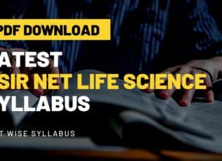 Latest CSIR NET Syllabus