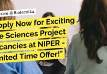 "Apply Now for Exciting Life Sciences Project Vacancies at NIPER - Limited Time Offer!"