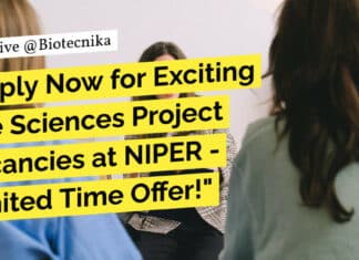 "Apply Now for Exciting Life Sciences Project Vacancies at NIPER - Limited Time Offer!"