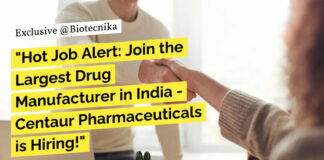 "Hot Job Alert: Join the Largest Drug Manufacturer in India - Centaur Pharmaceuticals is Hiring!"