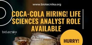 Coca-Cola Life Sciences Analyst Job Opening