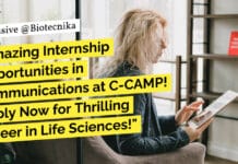 "Amazing Internship Opportunities in Communications at C-CAMP! Apply Now for Thrilling Career in Life Sciences!"