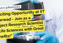 "Exciting Opportunity at IIT Dharwad - Join as a Project Research Scientist in Life Sciences with Great Benefits!"