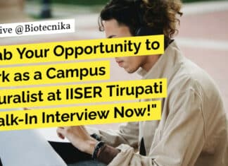 "Grab Your Opportunity to Work as a Campus Naturalist at IISER Tirupati - Walk-In Interview Now!"
