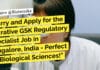 "Hurry and Apply for the Lucrative GSK Regulatory Specialist Job in Bangalore, India - Perfect for Biological Sciences!"