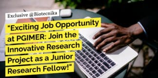 "Exciting Job Opportunity at PGIMER: Join the Innovative Research Project as a Junior Research Fellow!"