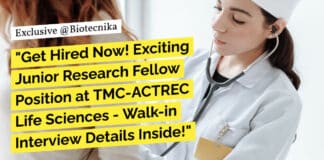 "Get Hired Now! Exciting Junior Research Fellow Position at TMC-ACTREC Life Sciences - Walk-in Interview Details Inside!"