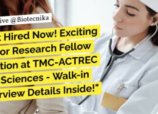 "Get Hired Now! Exciting Junior Research Fellow Position at TMC-ACTREC Life Sciences - Walk-in Interview Details Inside!"