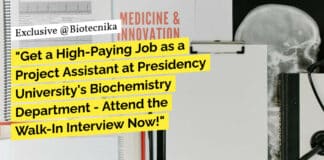 "Get a High-Paying Job as a Project Assistant at Presidency University's Biochemistry Department - Attend the Walk-In Interview Now!"