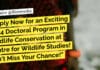 Apply Now for an Exciting 2024 Doctoral Program in Wildlife Conservation at Centre for Wildlife Studies! Don’t Miss Your Chance! "Apply Now for an Exciting 2024 Doctoral Program in Wildlife Conservation at Centre for Wildlife Studies! Don't Miss Your Chance!"