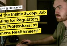 Life Sciences Job Opportunity! Regulatory Affairs Professional at Siemens Healthineers!