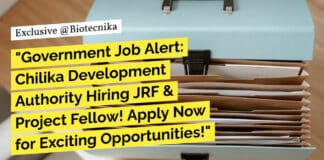 "Government Job Alert: Chilika Development Authority Hiring JRF & Project Fellow! Apply Now for Exciting Opportunities!"